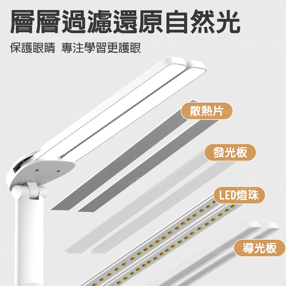 LED護眼檯燈 檯燈 護眼燈 USB臺燈 LED檯燈 溫溼度顯示 書桌燈 學習燈 辦公燈 護眼燈 閱讀燈 LED-細節圖7