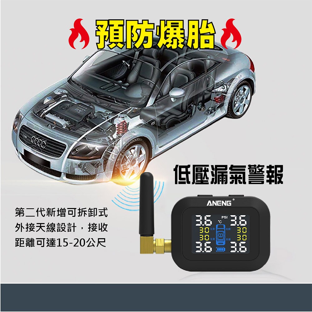 ANENG｜昇旺數位3C 傳感器電壓監測 中文繁體彩色螢幕 無線胎壓偵測器 保固一年 汽車胎壓偵測器-細節圖7