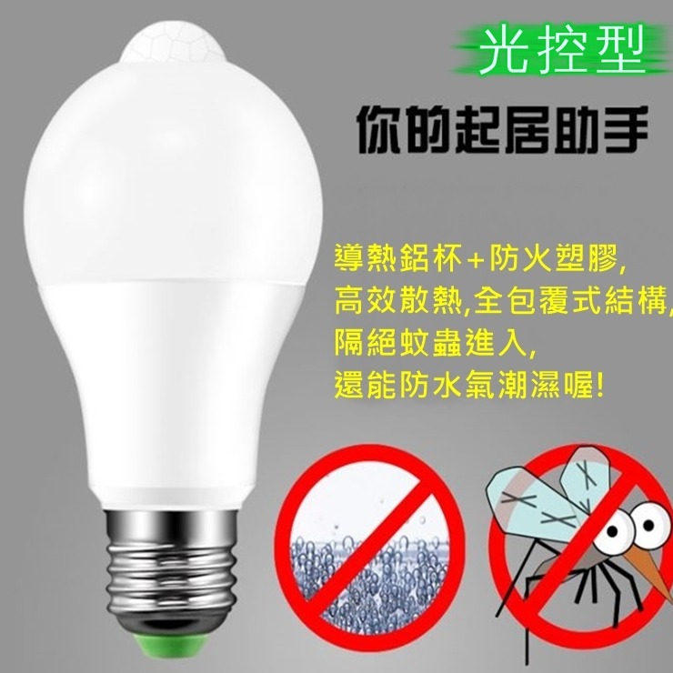 紅外線感應燈 人體感應燈  12W E27 LED燈泡 人體感應防盜燈 樓梯燈/車庫燈泡/走道燈/浴室燈/陽台燈-細節圖4