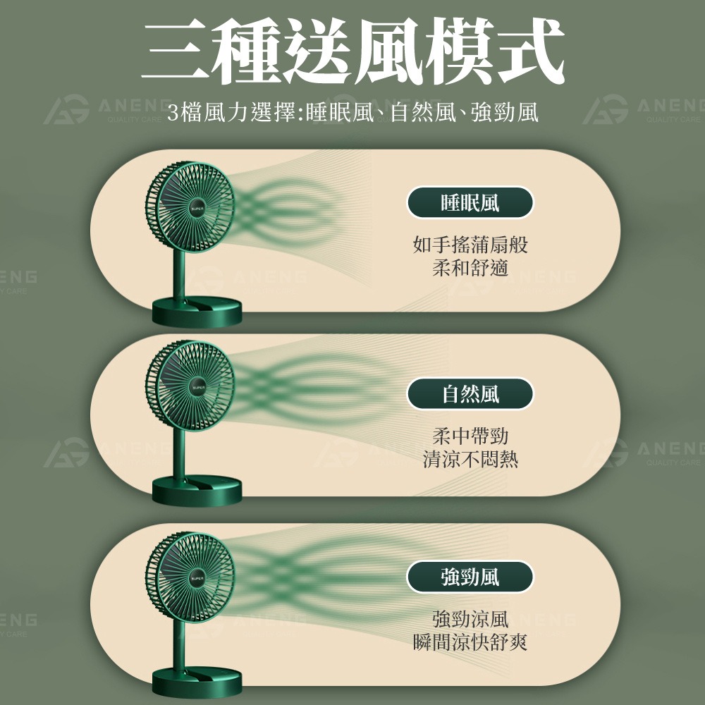 昇旺數位3C｜伸縮摺疊風扇 USB充電風扇 桌面落地電風扇 三擋風力 野餐風扇 迷你便攜折疊風扇 涼風扇 攜帶式風扇-細節圖7