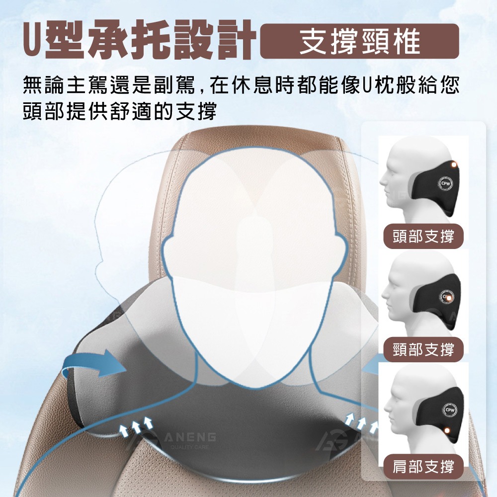 德國太空記憶棉 車用護頸枕 頸椎支撐 車用U型頭枕 護頸枕 汽車頭枕  車用枕頭  汽車頭枕 透氣護頸枕 車用腰靠-細節圖3