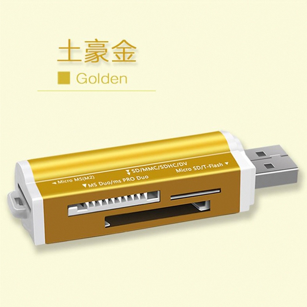 『台灣現貨』四合一高速USB讀卡機 鋁合金 USB2.0讀卡機 4合1多功能讀卡器 電腦  TF/SD內存卡數據讀寫器-細節圖5