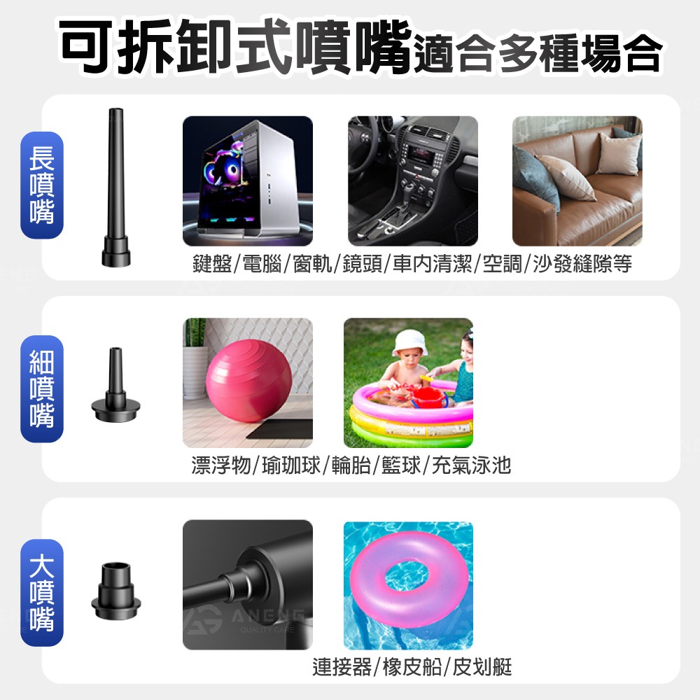 ANENG｜昇旺數位3C 無線強力電動充氣機 家用/露營/派對 免接電源 充氣球 充氣床 氣墊床  充氣船 泳圈-細節圖7