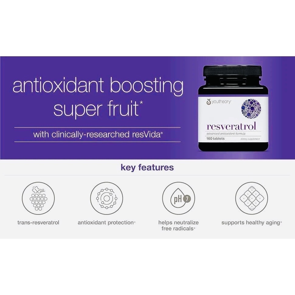 緋聞 🌺 Youtheory (年輕原理) 白藜蘆醇 / 高級配方 / 加增強錠 / Resveratrol ♥️-細節圖9