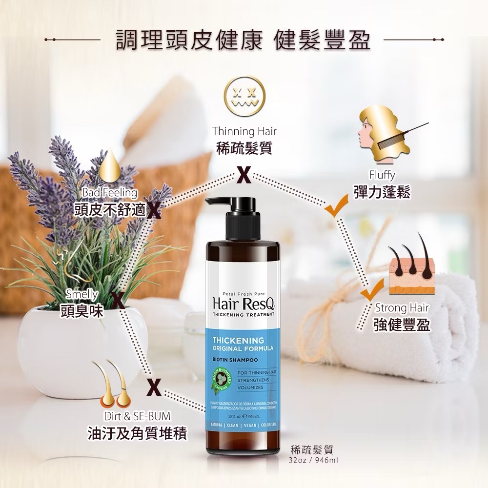 Petal Fresh救髮B咖啡因洗髮精-稀疏髮質946ml-細節圖5