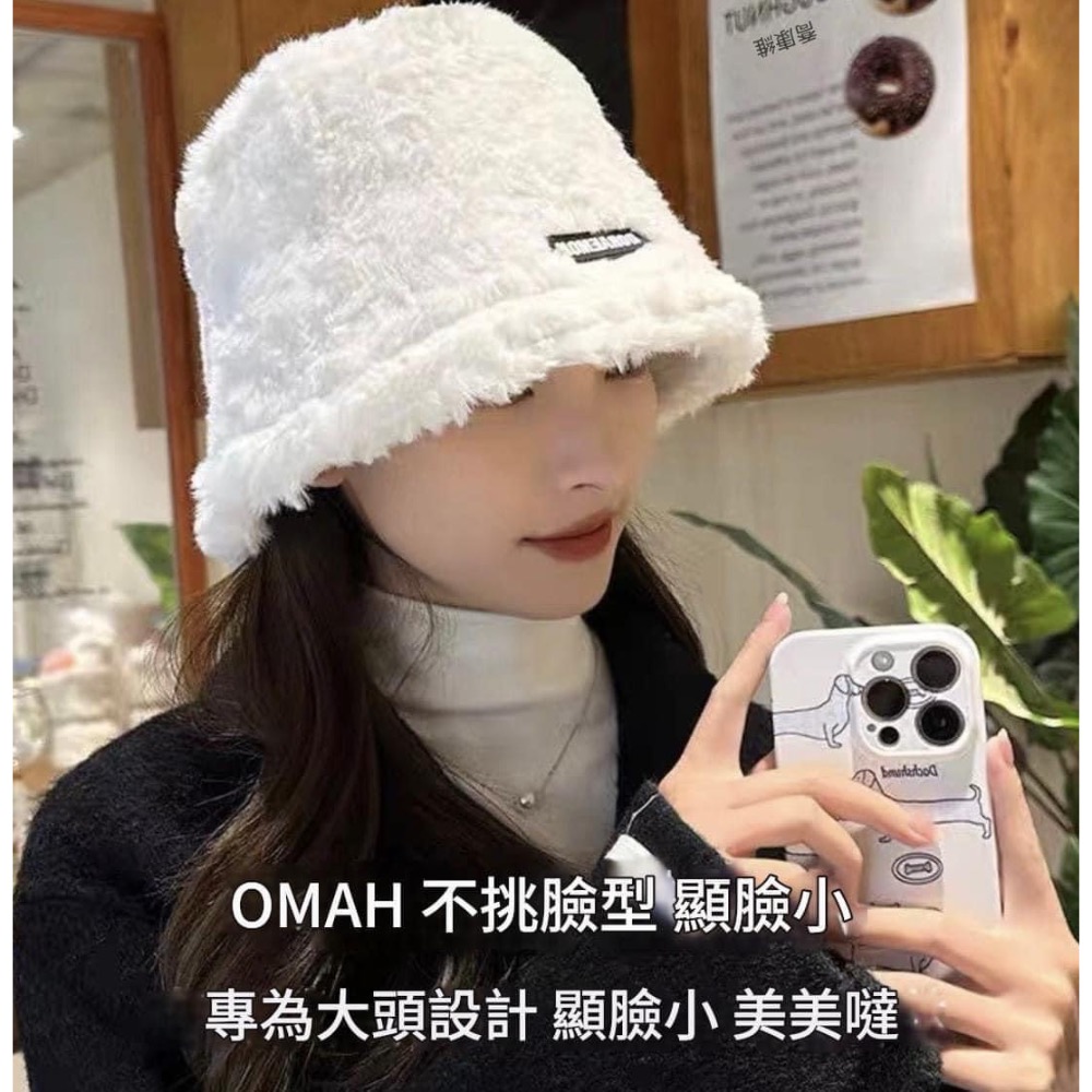 🌸LiLi CoCo🌸韓國字母顯瘦臉毛絨羊羔毛漁夫帽-細節圖5