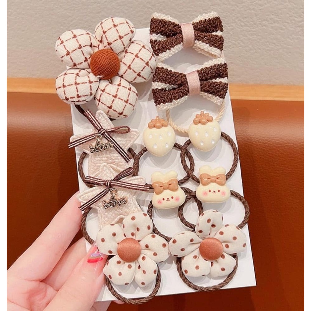 🌸LiLi CoCo🌸韓國兒童奶咖系小熊毛絨髮圈髮飾-細節圖8