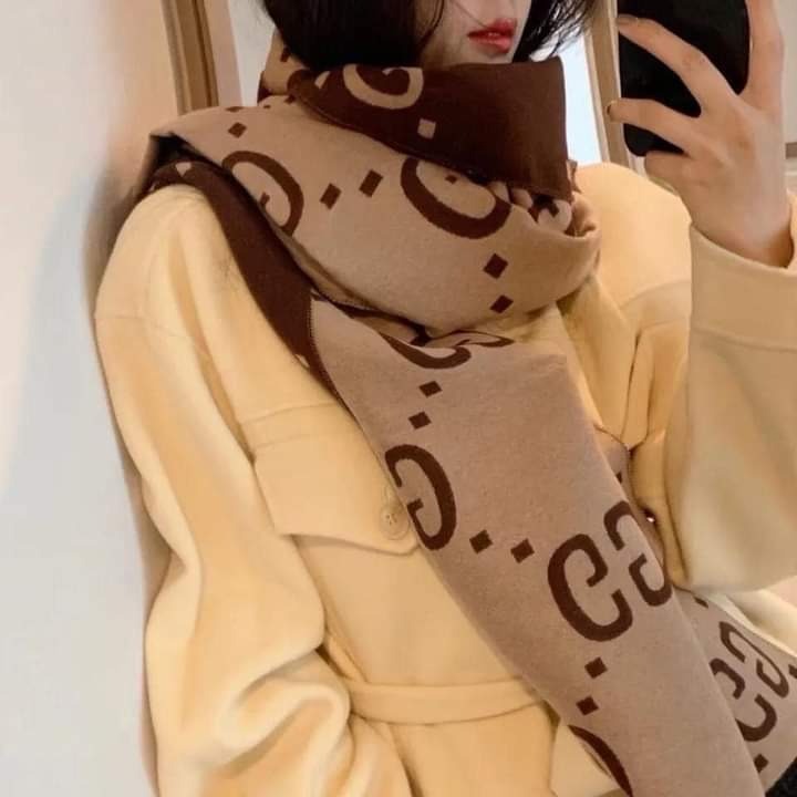 預購款_網紅字母羊絨仿羊絨圍巾-細節圖3