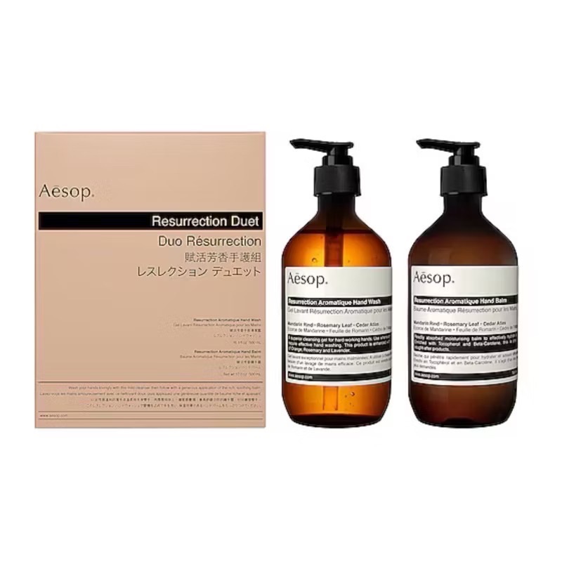 現貨秒出+預購/附專櫃包裝 🇦🇺澳洲 Aesop  500ml 兩件組 賦活 天竺葵芳香 手 清潔露 護手霜 乳液-規格圖3