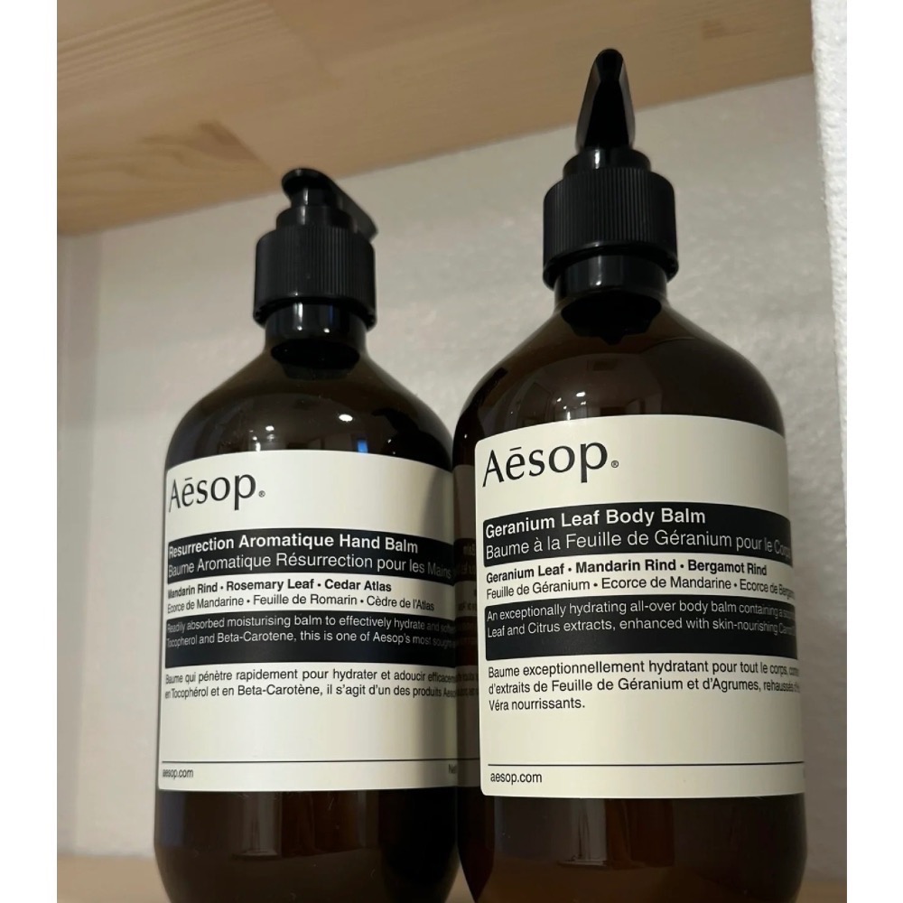 現貨秒出+預購/附專櫃包裝 🇦🇺澳洲 Aesop  500ml 兩件組 賦活 天竺葵芳香 手 清潔露 護手霜 乳液-規格圖3