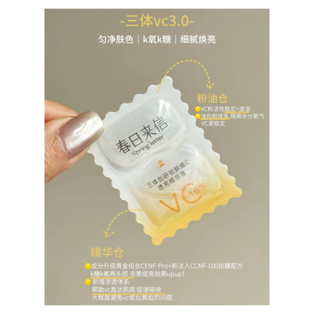 戴栗ლ春日來信ꜱᴘʀɪɴɢ ʟᴇᴛᴛᴇʀ新版VC 3.0 次拋✨面膜✨塗抹面膜💛黃黑皮爆改透亮肌-細節圖7