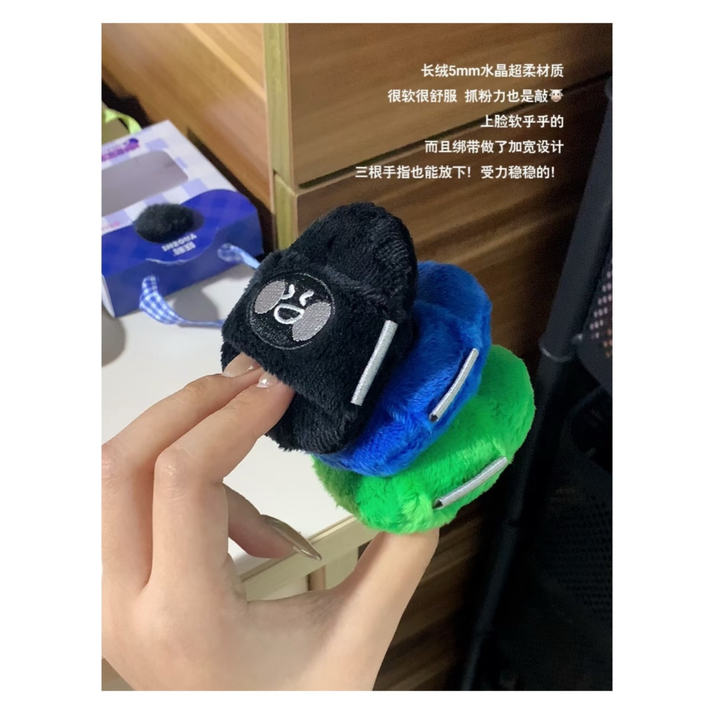 戴栗ლ妖制情緒寶寶長絨植絨散粉粉撲🖤POPO💚FIFI💙NANA-細節圖4