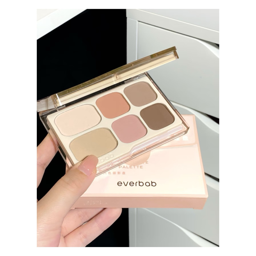 戴栗ლ Everbab六色眼影盤素雅盤2.0🍪啞光腮紅高光一體盤-細節圖2