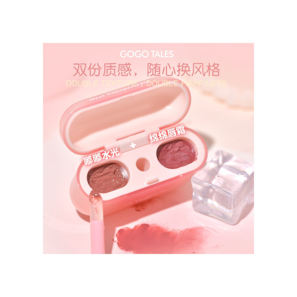 戴栗ლ 戈戈舞ɢᴏɢᴏ ᴛᴀʟᴇꜱ雙拼唇釉 aka 耳機口紅🎧唇蜜唇泥口紅-細節圖3