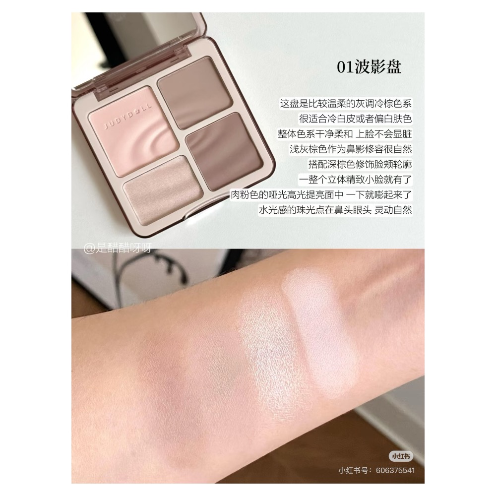 戴栗ლ 橘朵ᴊᴜᴅʏ ᴅᴏʟʟ 高光修容一體盤3.0 ✨古希臘掌管骨相的神 …-細節圖3