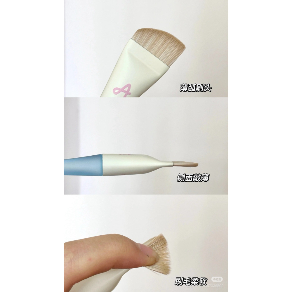 戴栗ლ 爾木萄ᴀᴍᴏʀᴛᴀʟꜱ魚尾薄弧一字型粉底刷🧊無暇底妝一步到位！-細節圖3