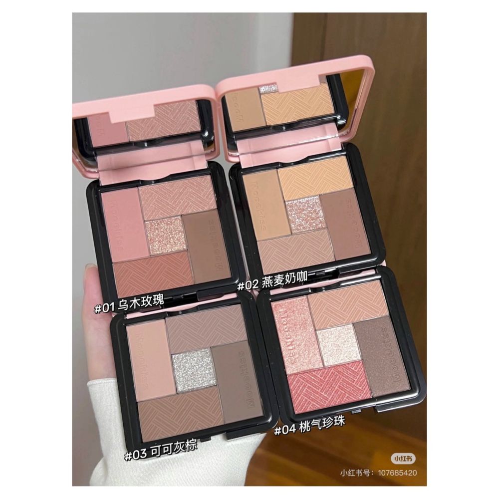 戴栗ლ 木珂詩ᴍᴏᴏᴇᴋɪꜱꜱ五色眼影盤🧺古希臘掌管清透的神-細節圖3