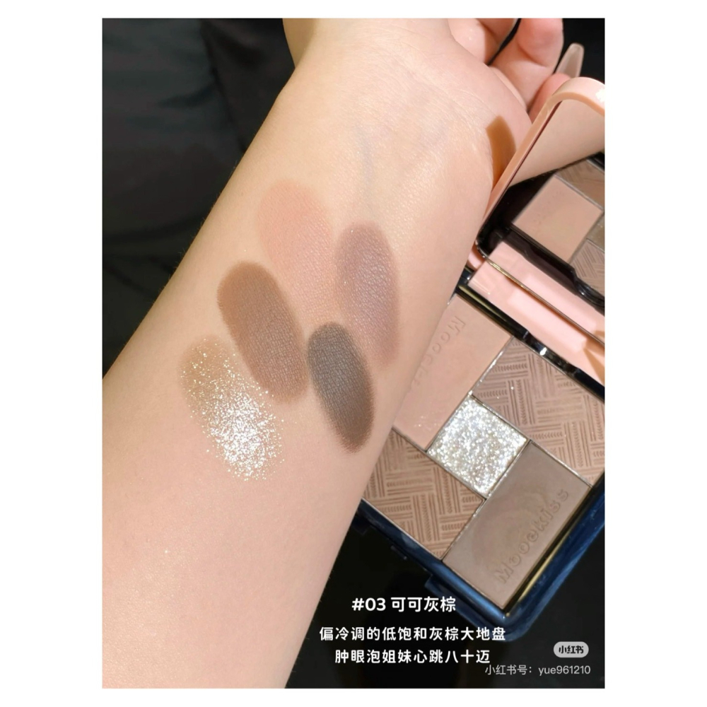 戴栗ლ 木珂詩ᴍᴏᴏᴇᴋɪꜱꜱ五色眼影盤🧺古希臘掌管清透的神-細節圖7