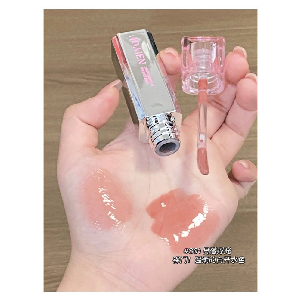 戴栗ლ 那柚ɴᴇɪʏᴏᴜ水唇蜜🍧鏡面水光唇蜜唇部精華🍧粉晶冰透唇凍-細節圖4
