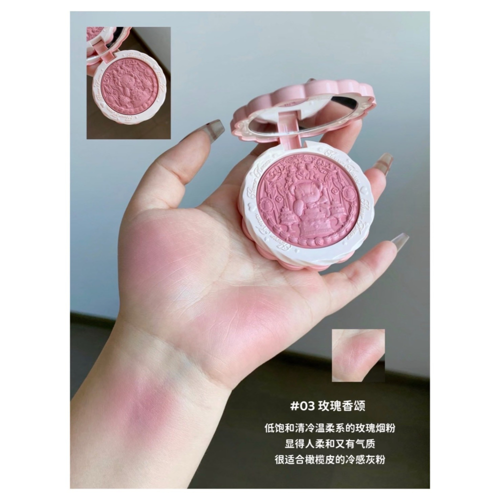 戴栗ლ 花知曉 ꜰʟᴏᴡᴇʀ ᴋɴᴏᴡꜱ甜心小熊 絲緞腮紅 奶油夾心餅乾 媽生好氣色🧸啞光 膨脹 收縮 裸色杏色系-細節圖6