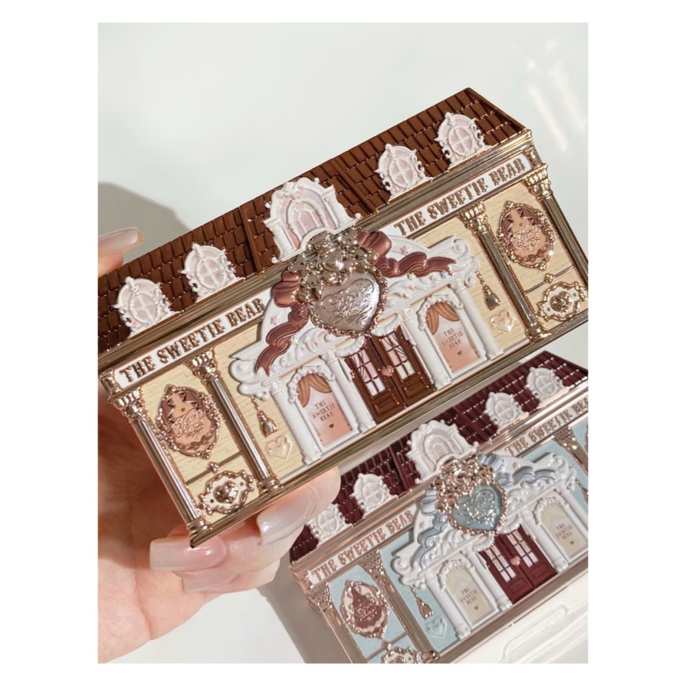 戴栗ლ 花知曉 ꜰʟᴏᴡᴇʀ ᴋɴᴏᴡꜱ甜心小熊🧸六色眼影盤 染眉膏 雙頭眉筆🧸日常 淡妝-細節圖2