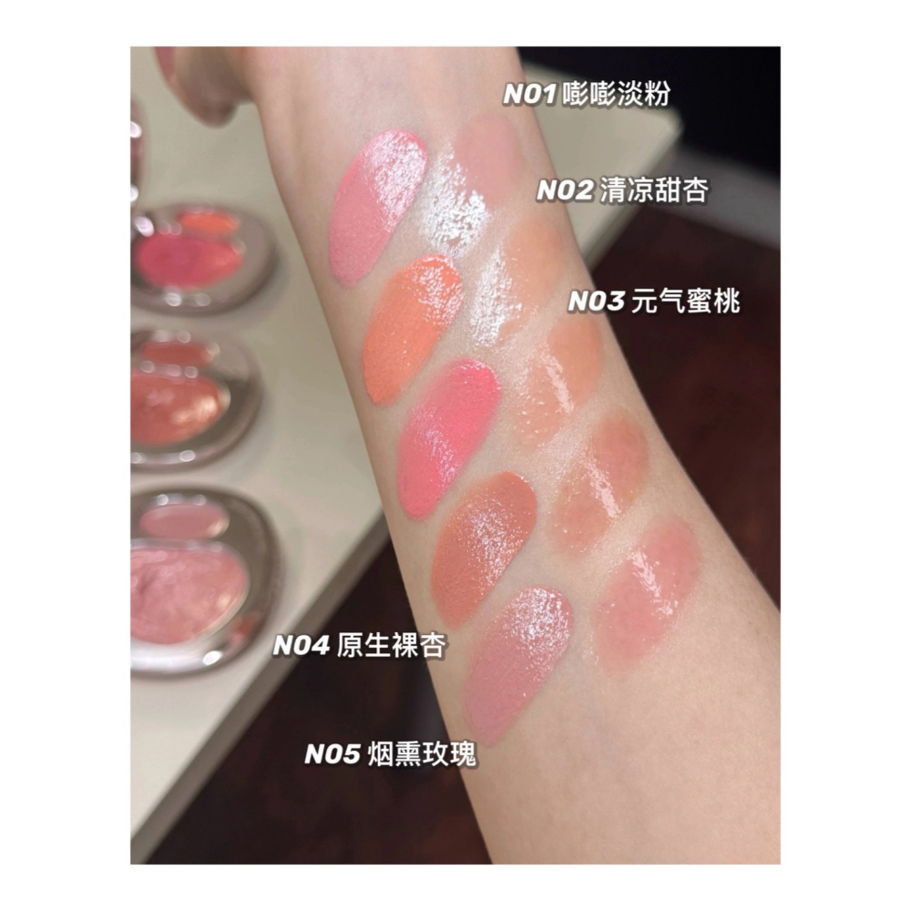 戴栗ლ ForeverKey水光雙色腮紅膏 多用膏 修容 啞光 提亮 膨脹🍧清透水光氣血感易如反掌-細節圖3