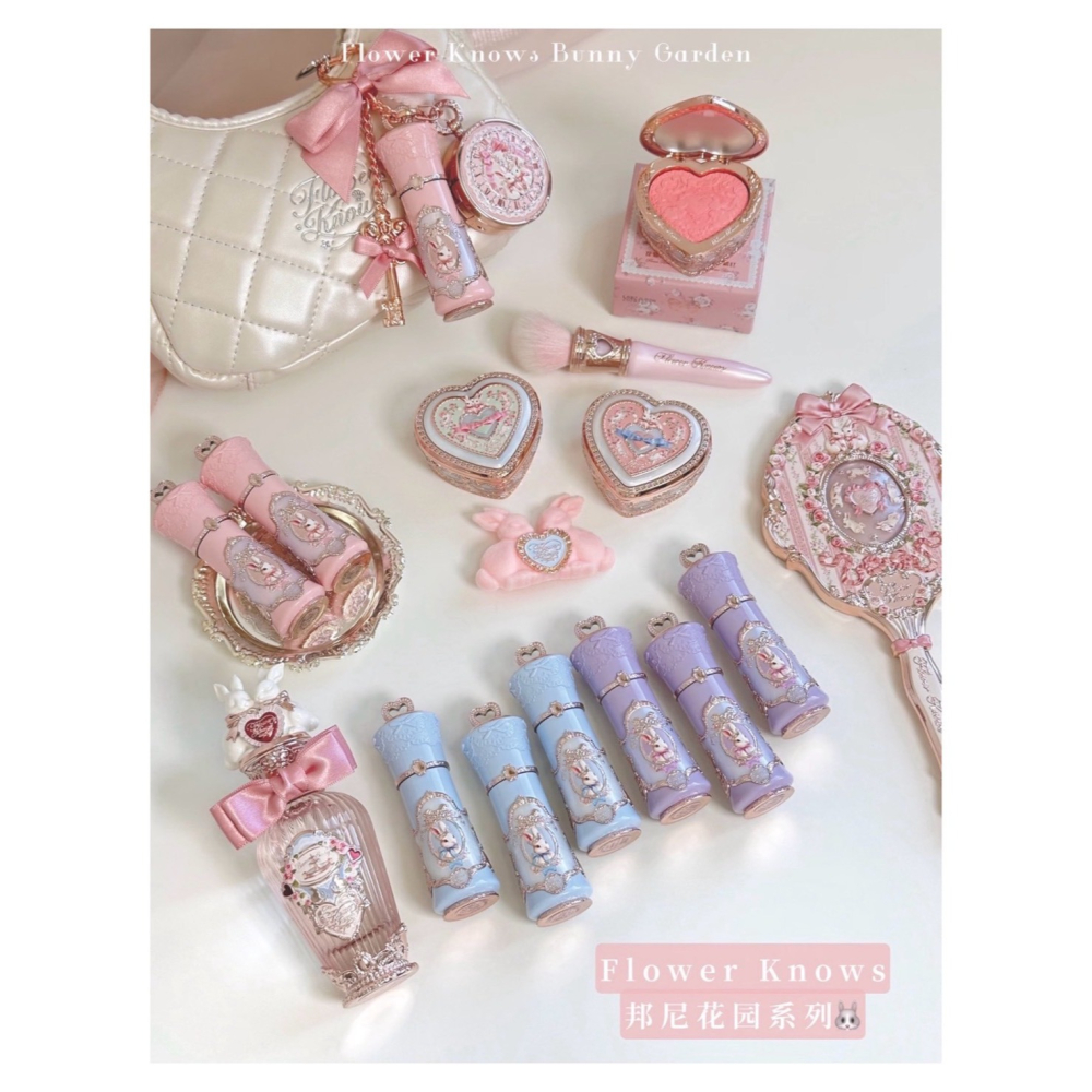 戴栗ლ 花知曉 ꜰʟᴏᴡᴇʀ ᴋɴᴏᴡꜱ邦尼花園系列🐰 雲朵唇霜  凍乾腮紅 六色眼影 眼線膠筆-細節圖2