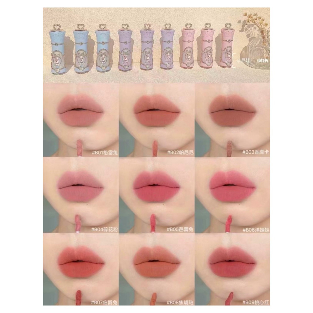 戴栗ლ 花知曉 ꜰʟᴏᴡᴇʀ ᴋɴᴏᴡꜱ邦尼花園系列🐰 雲朵唇霜  凍乾腮紅 六色眼影 眼線膠筆-細節圖5