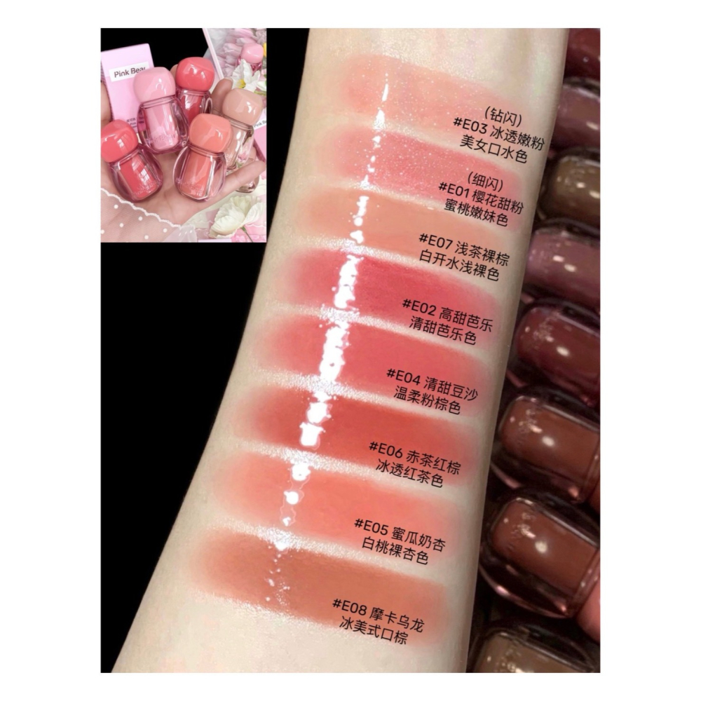 戴栗ლ 皮可熊ᴘɪɴᴋʙᴇᴀʀ小燈泡2.0✨精華+唇膜+唇蜜+口紅雨衣四效合一-細節圖10