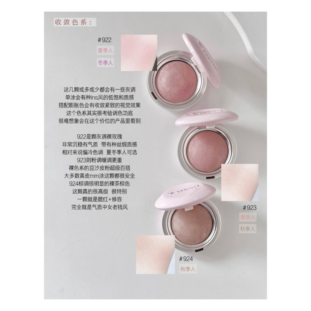 戴栗ლ 詩佩妮ꜱᴘᴇɴɴʏ烤粉腮紅💐膨脹色 收縮色 自然顯色提亮氣色 細緻服貼持久 裸妝必備腮紅-細節圖10