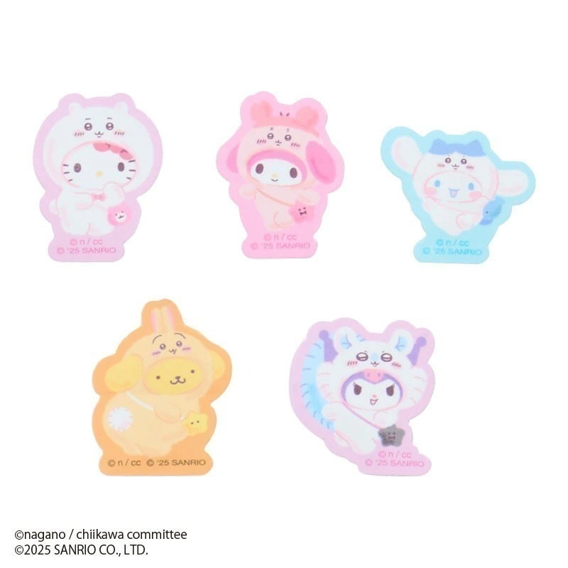 吾人智販 日本正版 盲盒盲包 抽抽樂 開封可選款 三麗鷗 聯名款 SANRIO x 吉伊卡哇 植絨 公仔 臉 髮夾 貼紙-細節圖7