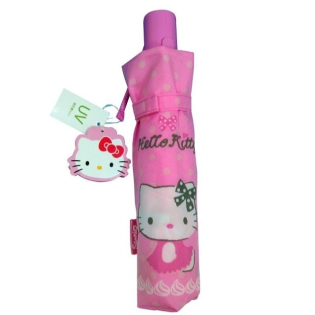 吾人智販 現貨不必等 Hello Kitty 聚酯纖維 超輕自動開合傘 超輕三折傘 晴雨傘 抗UV 雨傘 精品 閃收傘-細節圖2