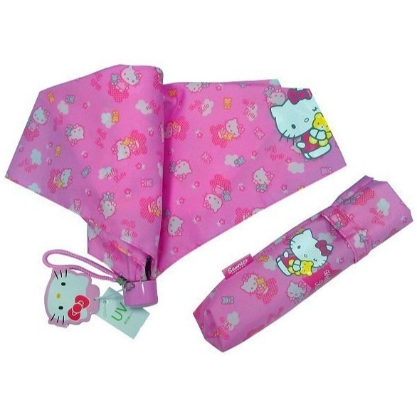 吾人智販 現貨不必等 Hello Kitty 聚酯纖維 超輕自動開合傘 超輕三折傘 晴雨傘 抗UV 雨傘 精品 閃收傘-細節圖4