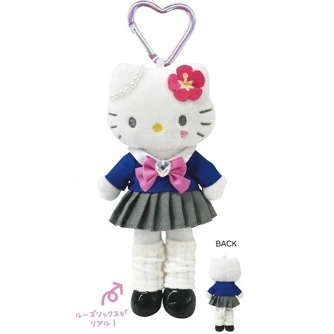 吾人智販 日本購入 SANRIO正版 HELLO KITTY 長腿 吊飾 KT55 平成高校 黑皮 日曬 50周年 貴婦-規格圖6