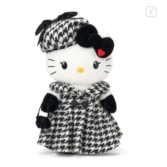 吾人智販 2025 KITTY 生日 絨毛娃娃 凱蒂貓 千鳥格 4550624148467-細節圖3