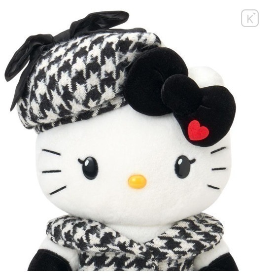 吾人智販 2025 KITTY 生日 絨毛娃娃 凱蒂貓 千鳥格 4550624148467-細節圖5