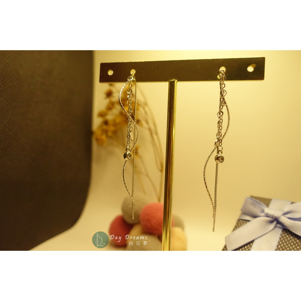 Ϙϙ JYL-玩美耳環 ◆『002』耳針耳墜式耳環 ◆ 浪漫波浪長流蘇 ϙϘ-細節圖9