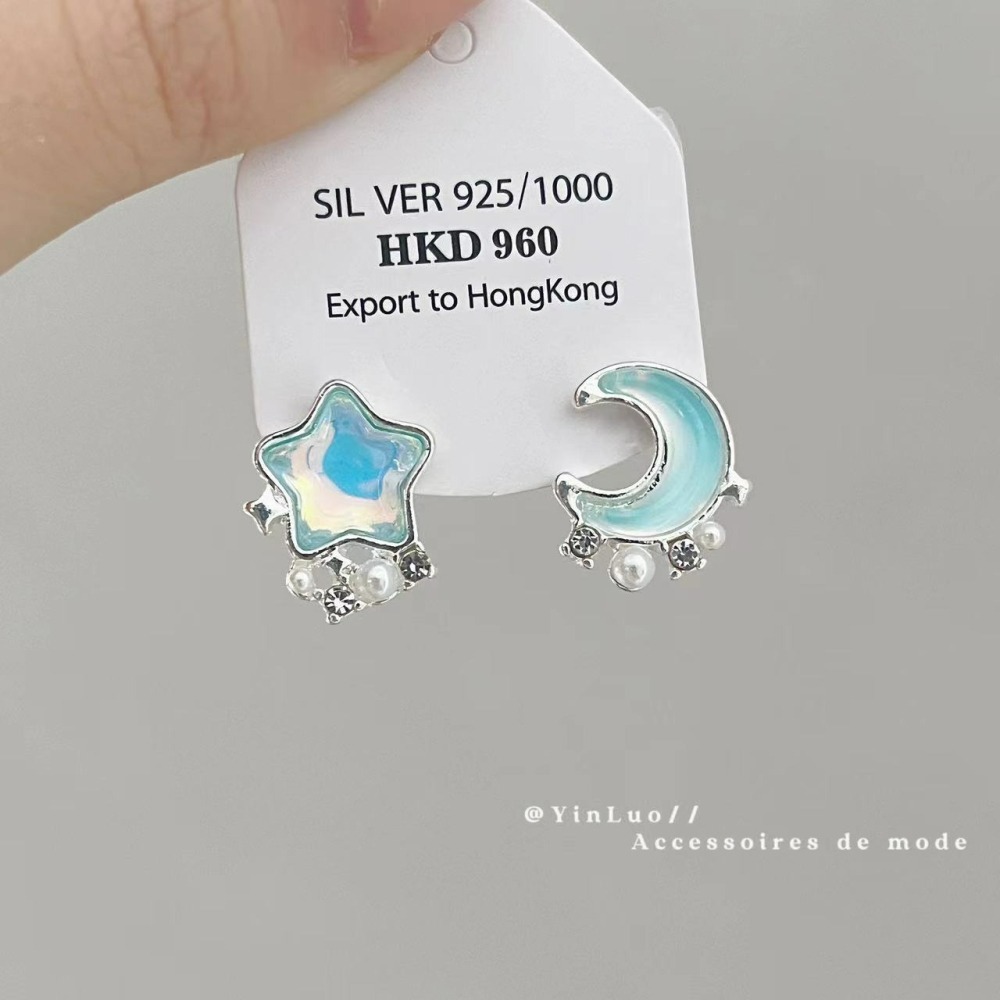 『024』耳針耳上式 ◆ 冰晶星星與小銀星-細節圖2