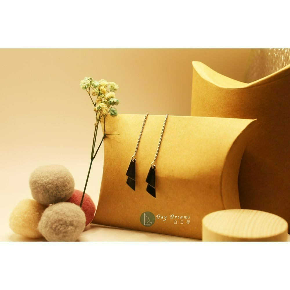 Ϙϙ JYL-玩美耳環 ◆『001』 耳針耳墜式耳環 ◆ 幾何三角長流蘇 ϙϘ-細節圖4