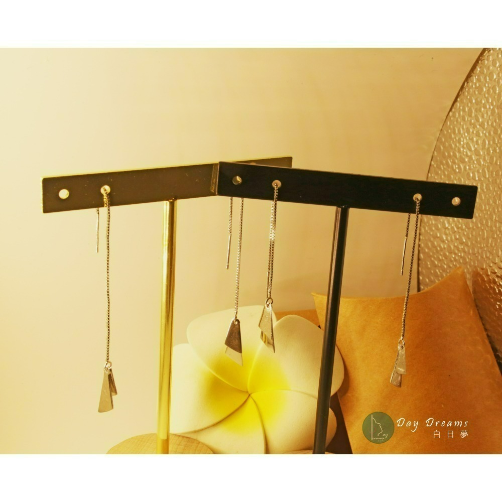 Ϙϙ JYL-玩美耳環 ◆『001』 耳針耳墜式耳環 ◆ 幾何三角長流蘇 ϙϘ-細節圖5