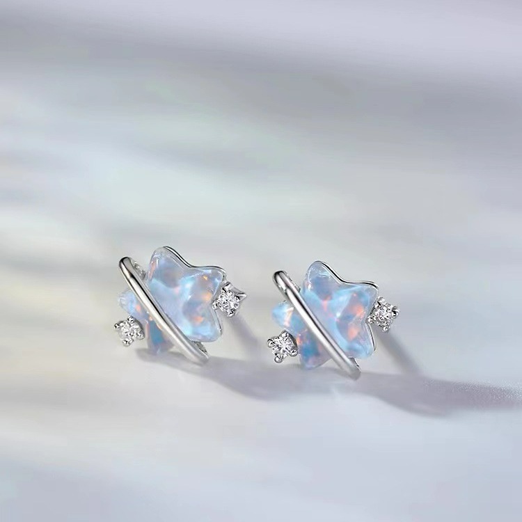 Ϙϙ YL-玩美耳環◆『005』耳針耳上式耳環 ◆ 冰晶雙星與守護者 ϙϘ-細節圖2