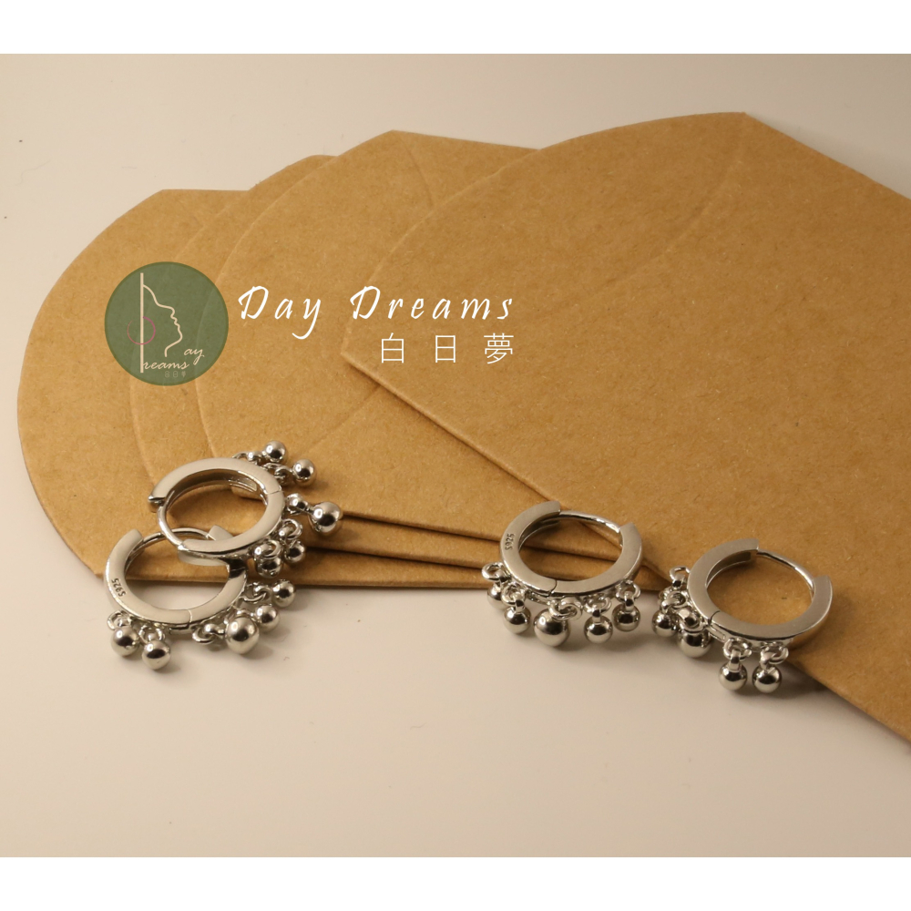 Ϙϙ JYL-玩美耳環 ◆『006』耳扣耳墜式耳環 ◆ 小圓銀珠短流蘇 ϙϘ-細節圖4