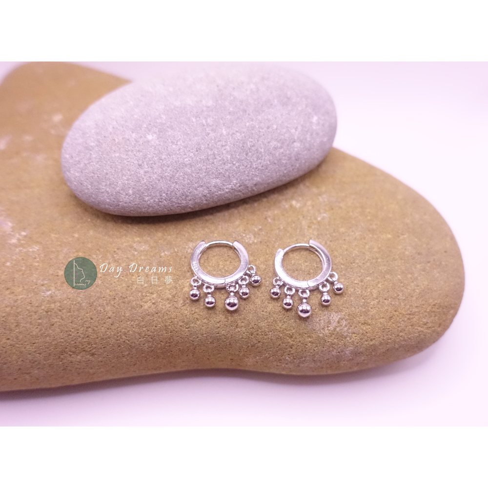 Ϙϙ JYL-玩美耳環 ◆『006』耳扣耳墜式耳環 ◆ 小圓銀珠短流蘇 ϙϘ-細節圖6