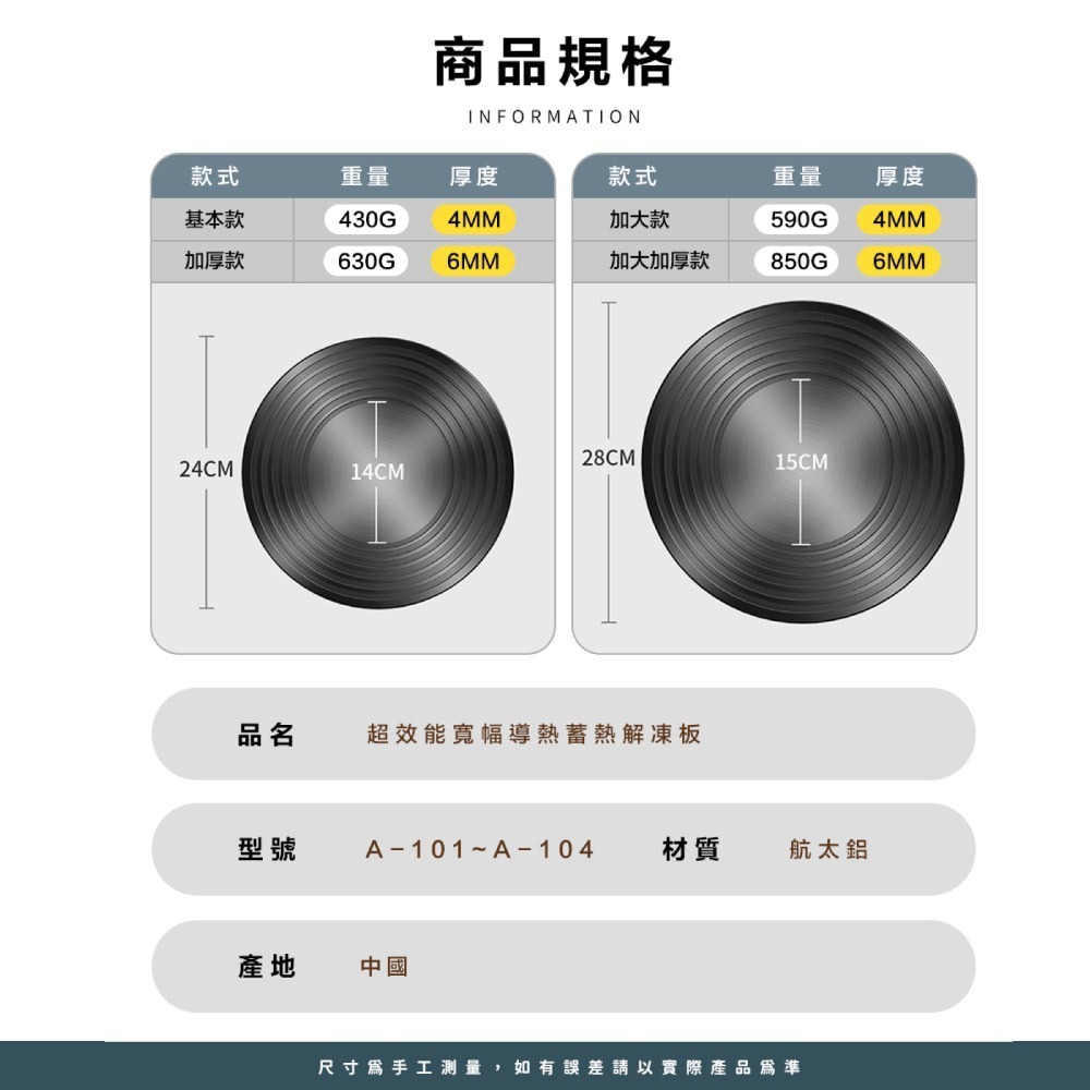 【FL生活+】超效能寬幅導熱蓄熱解凍板 24cm/26cm 解凍板 導熱板 退冰板 解凍盤 節能板 食物解凍板 解凍導-細節圖2