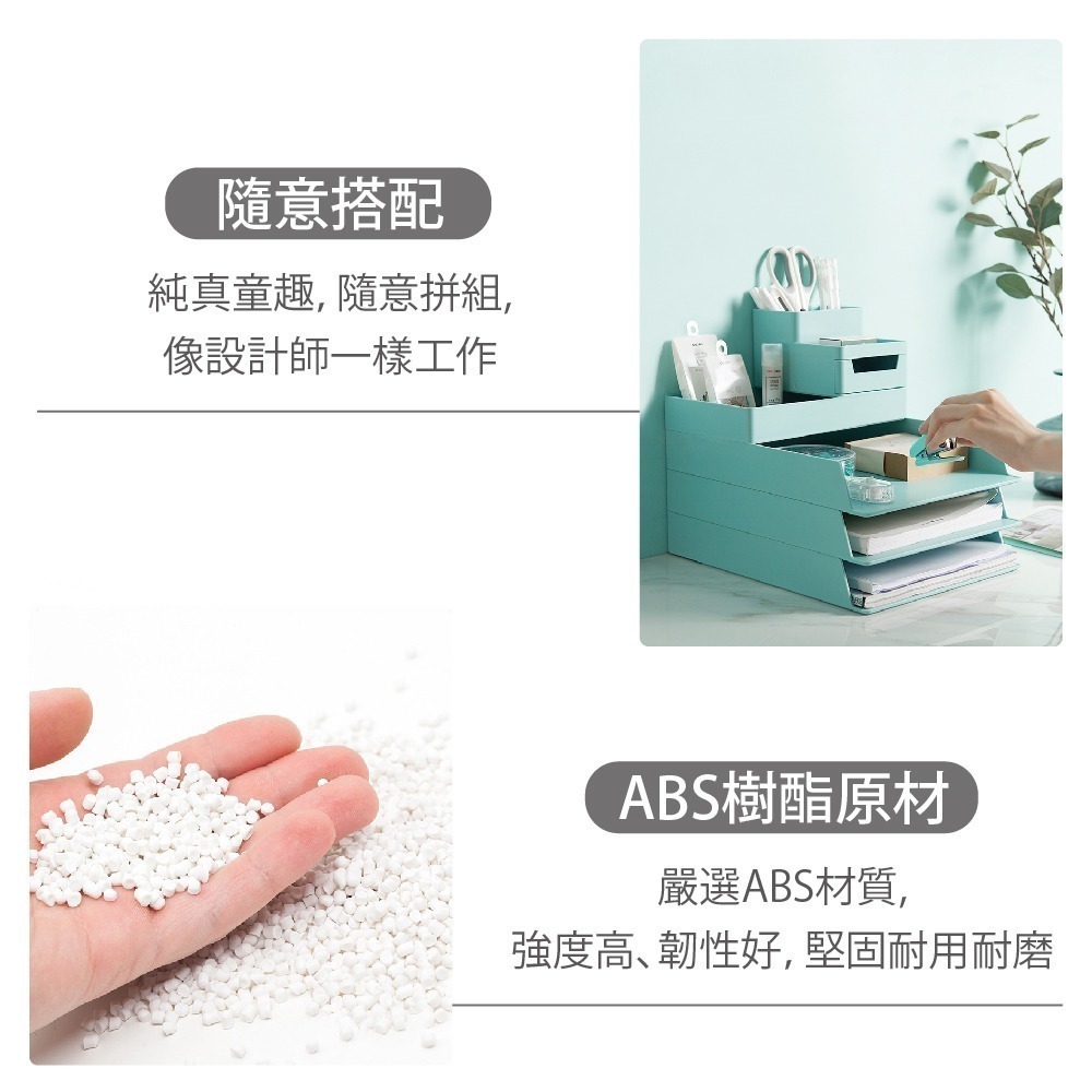 【FL生活+】超值5件組 文件夾收納盒 文件收納 文件架 文具收納盒 桌上收納 桌上收納盒 辦公室收納 桌上文件收納-細節圖3