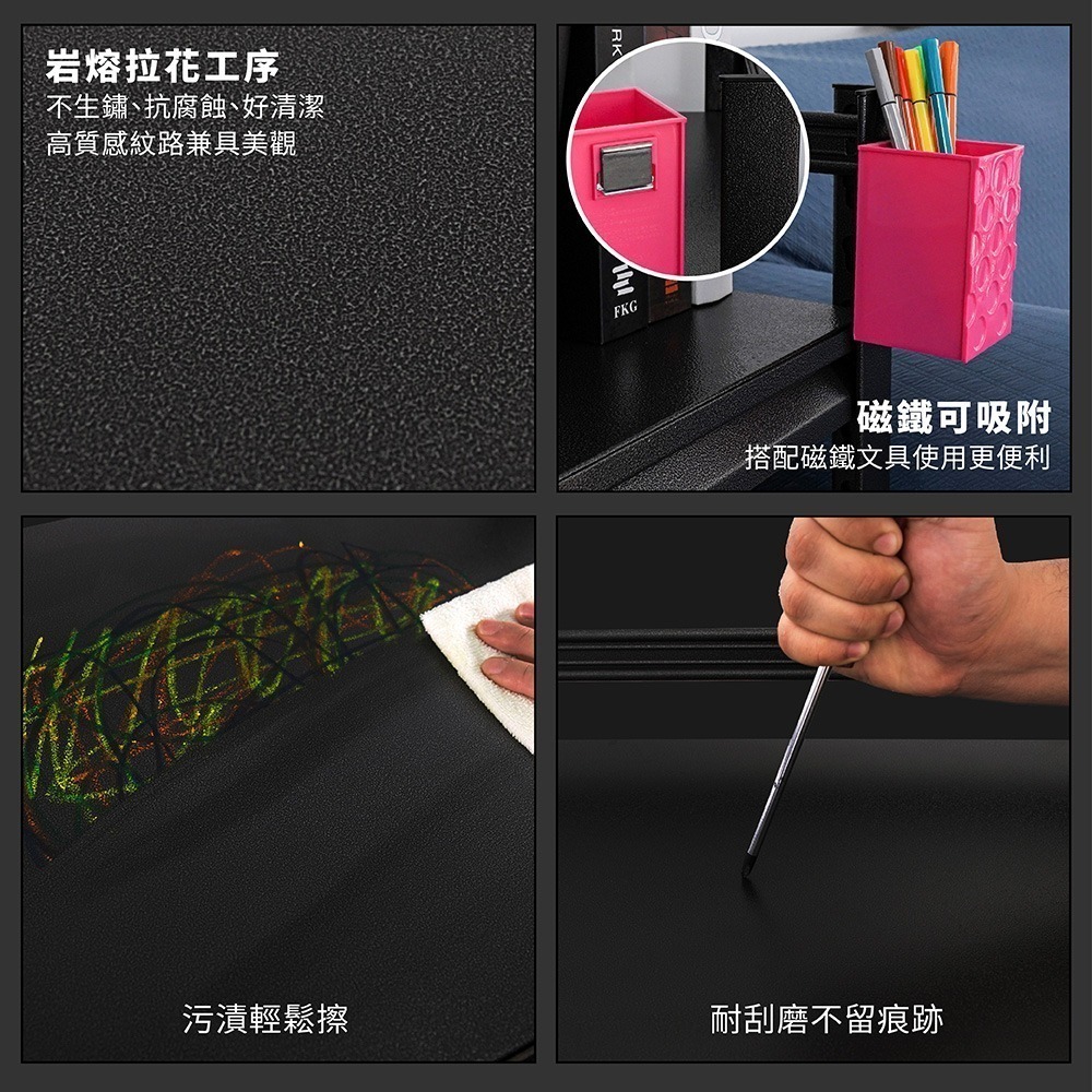 【FL生活+】快裝式岩熔碳鋼三層耐重置物架-40*50*80(FL-259) 免螺絲 角鋼架 展示架 層架 廚房層架 書-細節圖9