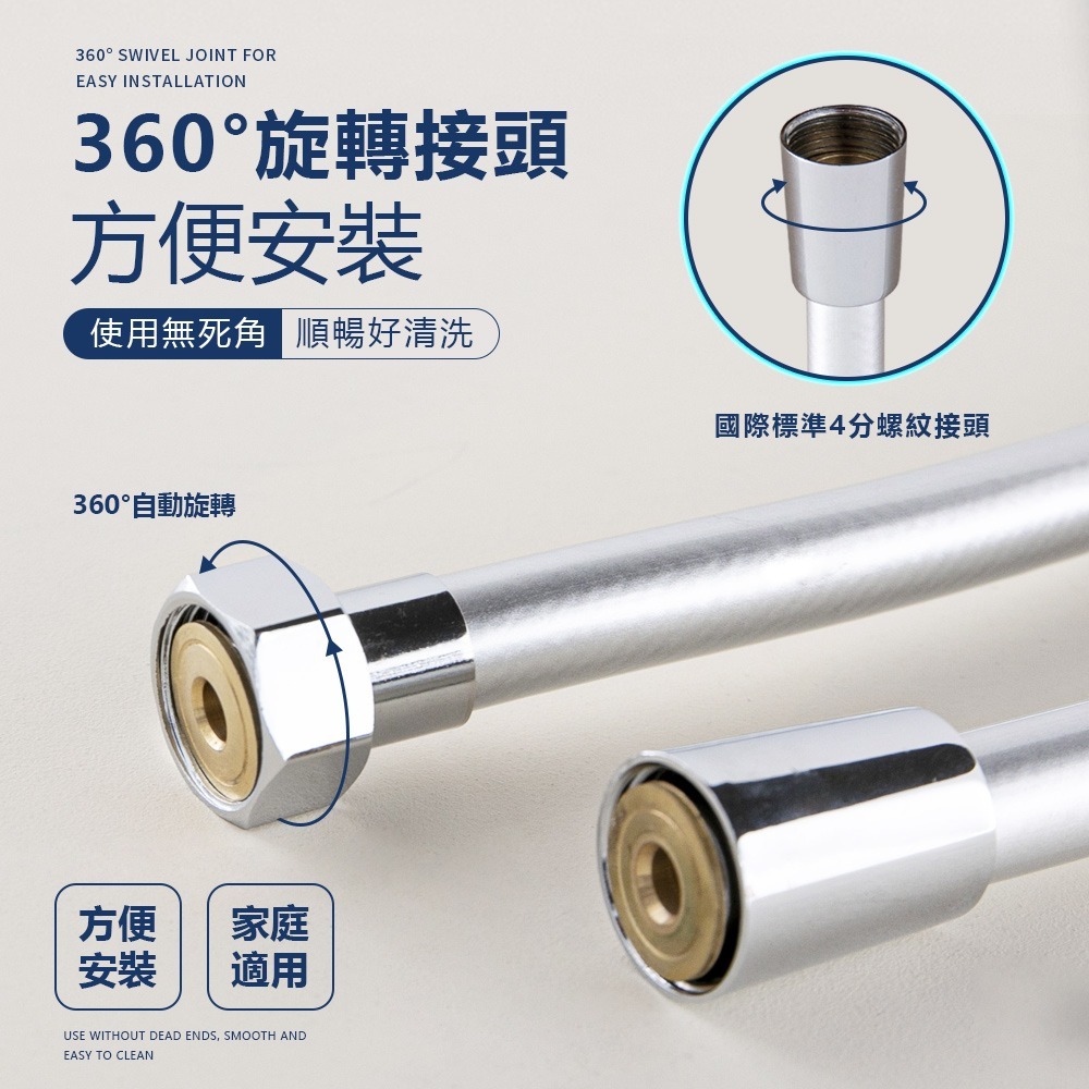 【FL生活+】高耐壓抗污防繞淋浴專用管-1.5公尺(FL-276)淋浴水管 蓮蓬頭水管 淋浴管 浴室水管 蓮蓬頭軟管-細節圖7