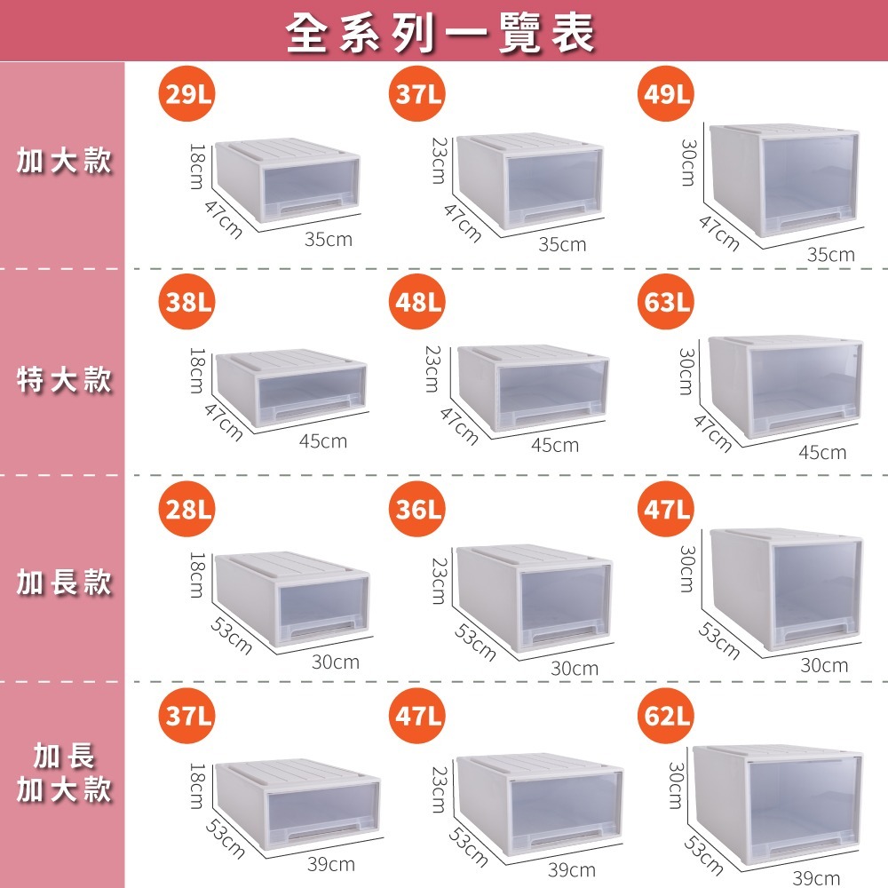 【FL生活+】大容量抽屜式可疊加耐重收納箱-加寬款-33公升 抽屜收納櫃 抽屜櫃 整理箱 免安裝 衣物收櫃-細節圖2