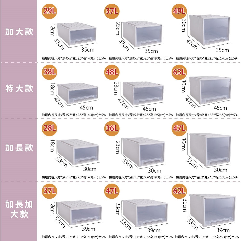 【FL生活+】大容量抽屜式可疊加耐重收納箱 共23種尺寸 抽屜收納櫃 抽屜收納箱 抽屜櫃 收納抽屜 收納櫃 收納箱-細節圖2