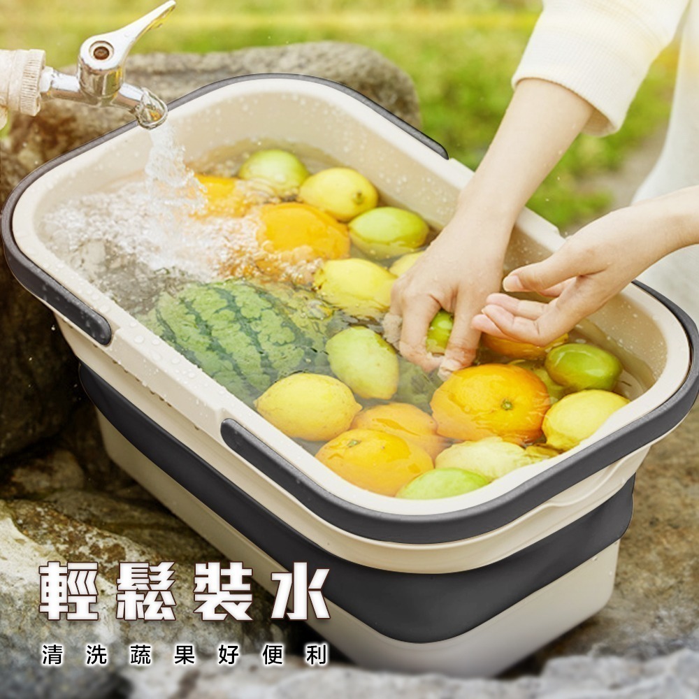 【FL生活+】多功能秒開折疊戶外野餐籃(YG-150)露營收納籃 手提籃 摺疊收納籃 摺疊籃 收納籃 桌子 野餐 野餐桌-細節圖8